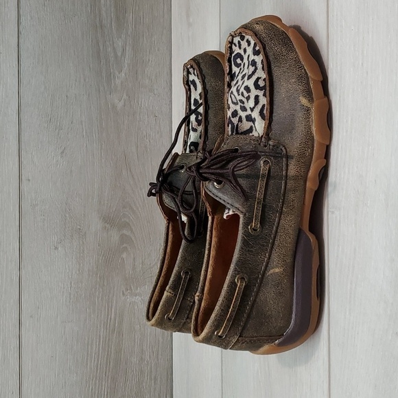 Twisted X Womens "Like New"Driving Moc Leather boots shoes sz 5.5M - Picture 2 of 12